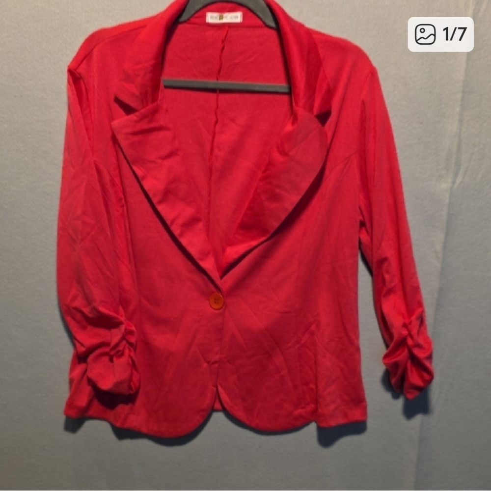Women's Bright Pink Blazer Jacket for Size 1X NWOT